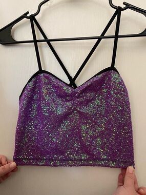 Iridescent Purple Sequin Strappy Camisole